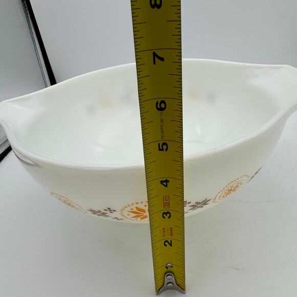 Vintage Pyrex 1963-67 Town & Country Cinderella 444 4qt Mixing Bowl Orange Brown - Picture 10 of 10